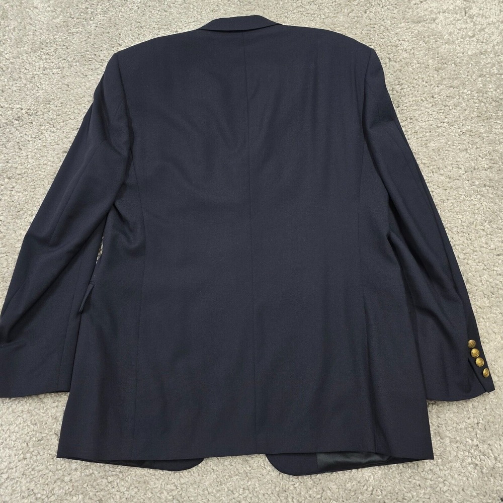 Hart Schaffner Marx Mens Wool Blazer 42L 3 Button Navy Business Formal - Picture 9 of 16